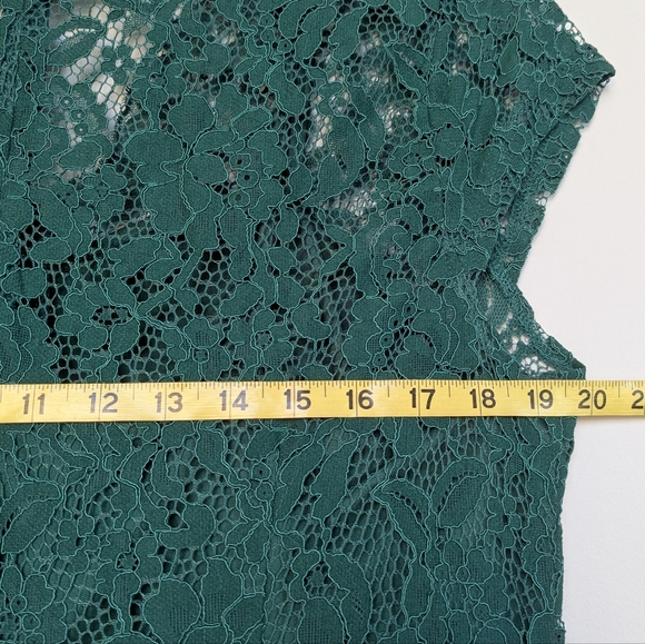 Miusol Deep Green Faux Wrap Ruffle Dress Scalloped Neck HiLo Skirt sz XXL= US XL - Picture 9 of 11